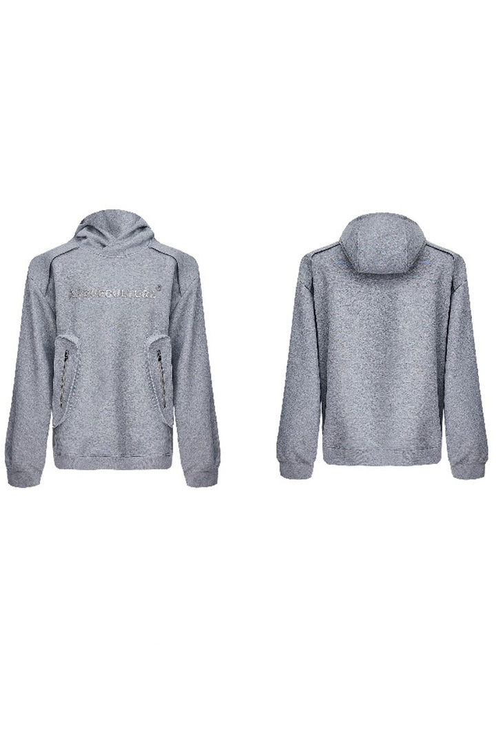 Padded Pocket Metal Accent Hooded Jacket