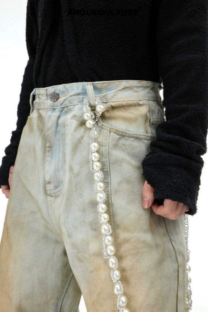 Pearl Accent Flared Jeans