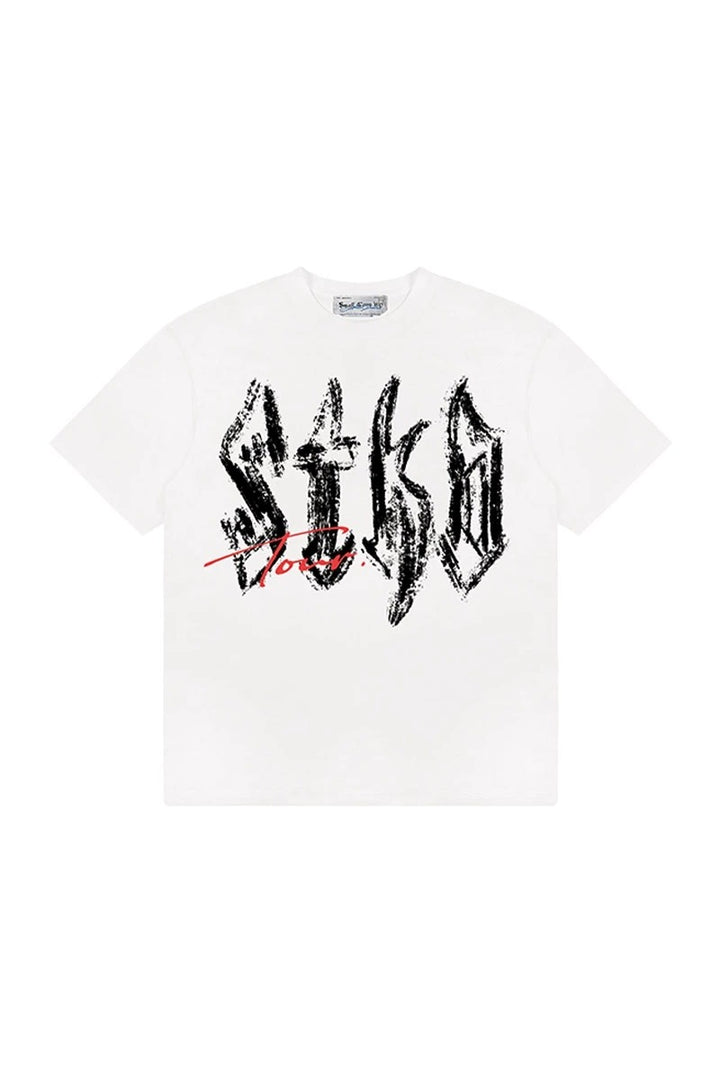 Tour Workwear Letter Print T-Shirt