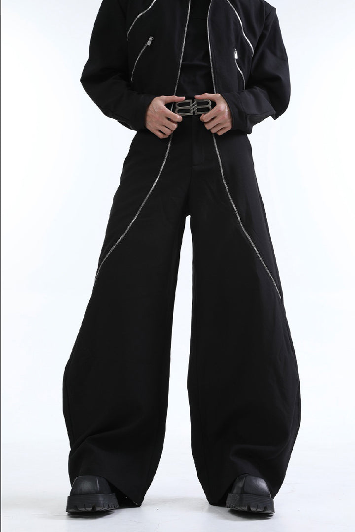 Wide Leg Casual Trousers