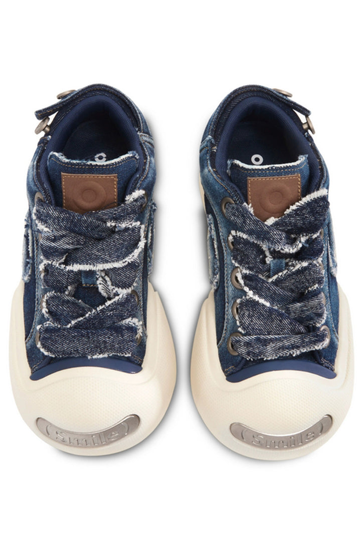 Blue Canvas Chunky Sneakers