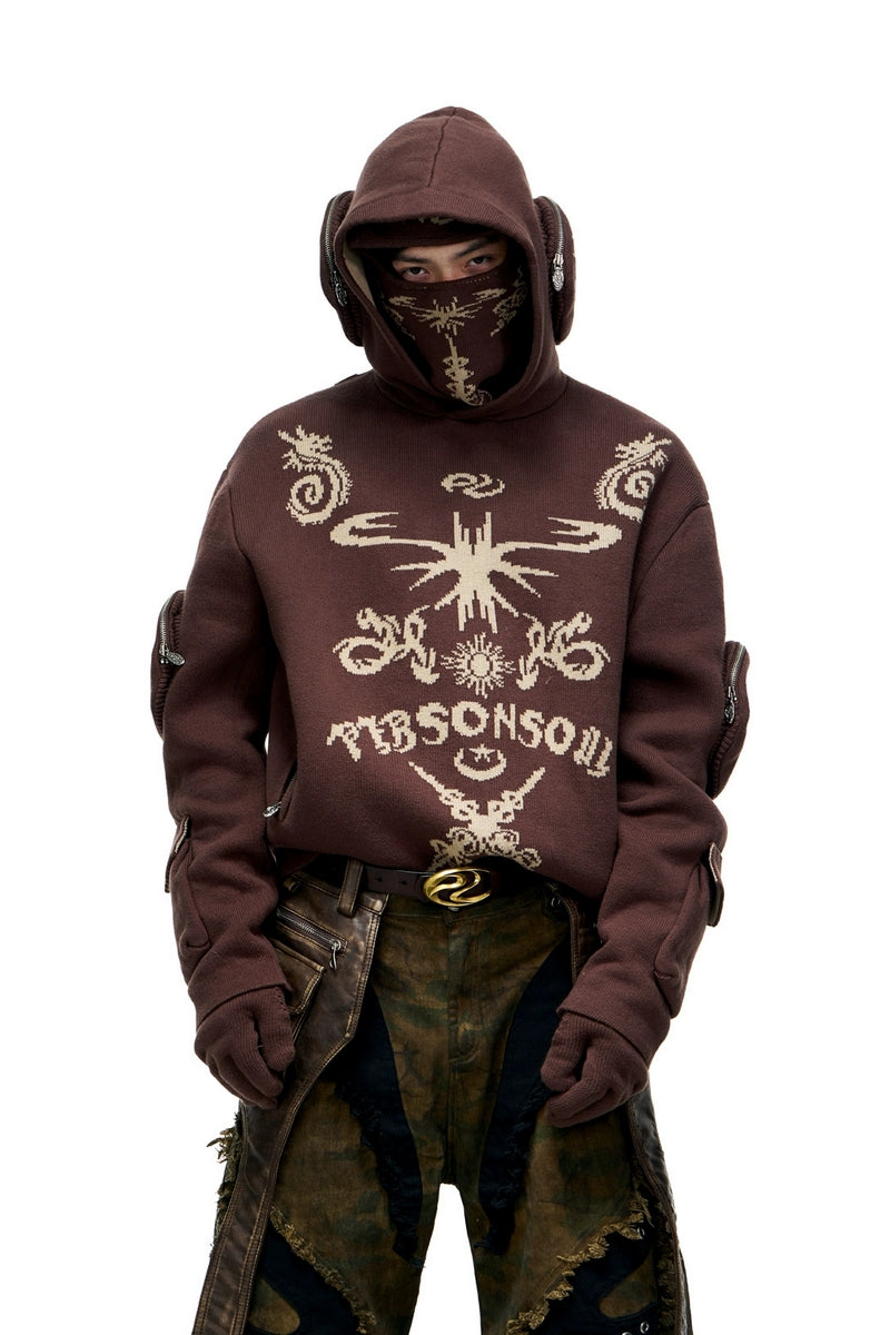 Totem Knit Hooded Sweater