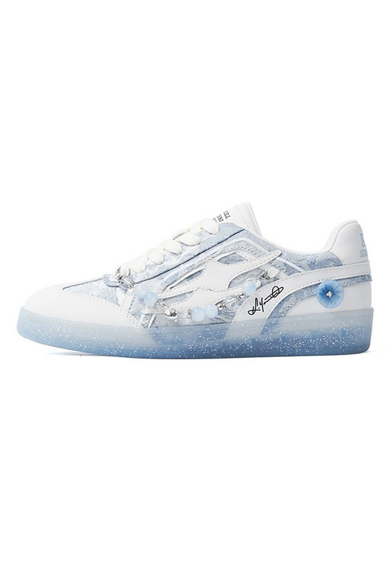 Icy Blue Unisex Retro Low Top Trainers