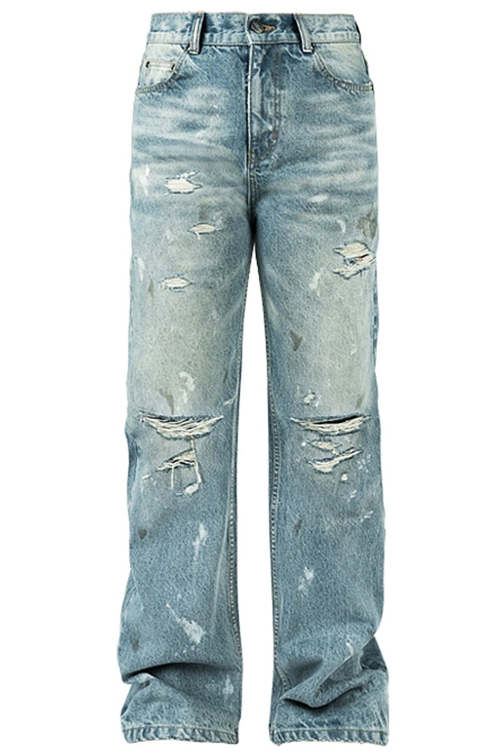 Vintage High-Waist Distressed Flare Jeans