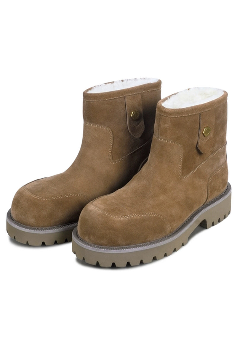 Fleece-Lined Suede Snow Boots