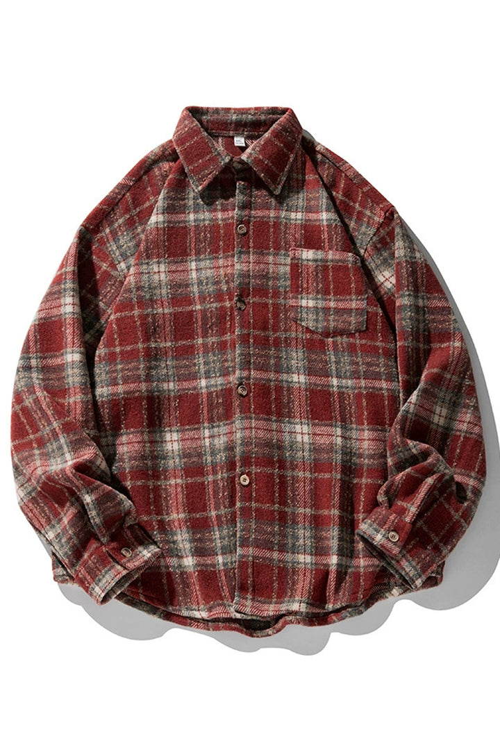 Vintage Plaid Button-Up Shirt