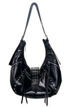 Vintage Waxed Leather Biker Shoulder Bag