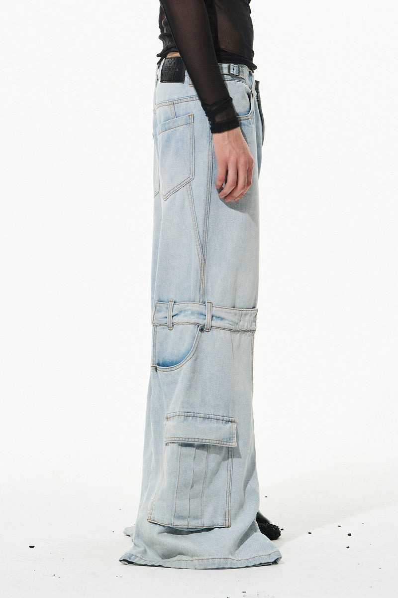 Double Cuff Utility Denim Pants