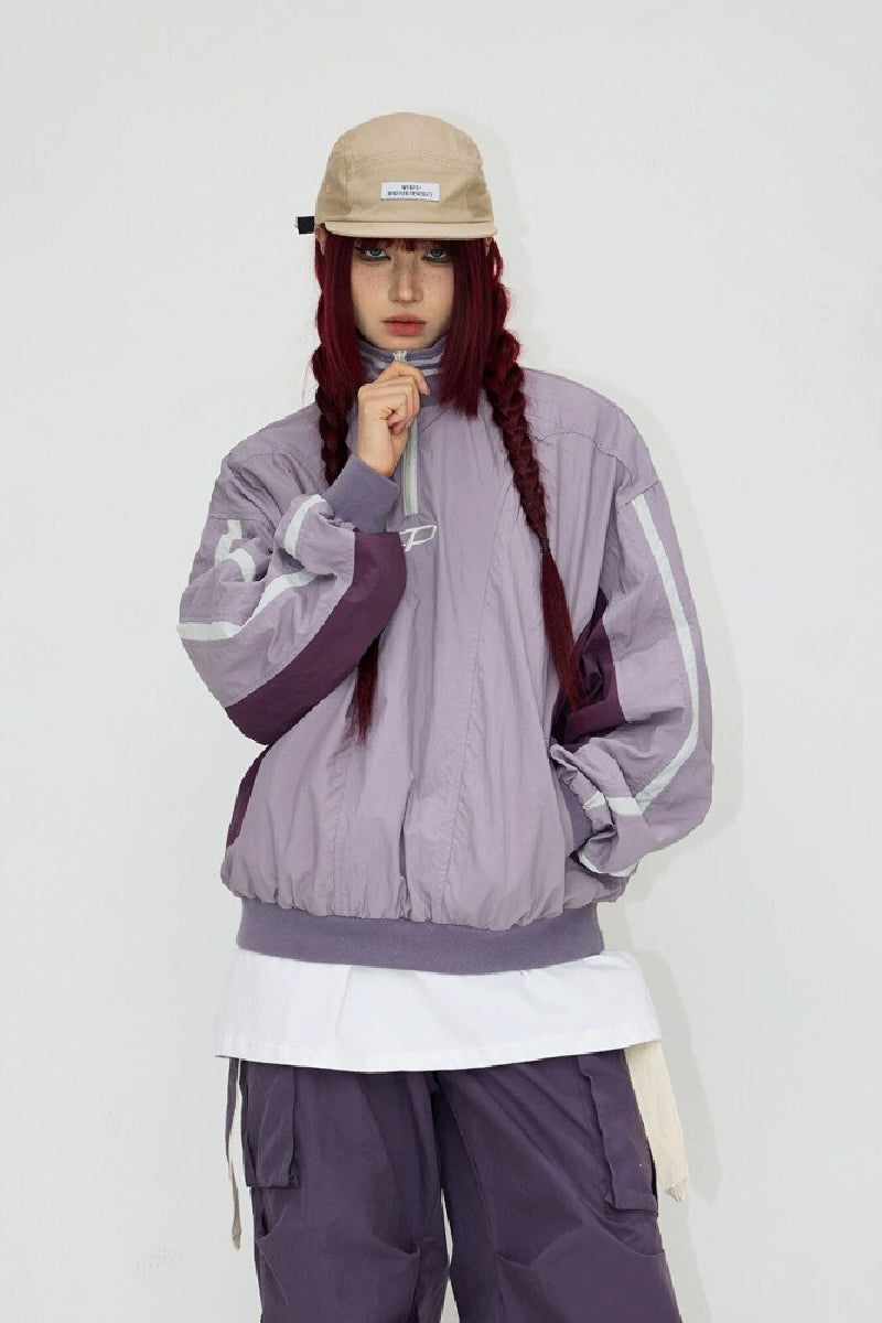 Vintage Colorblock Pullover Jacket