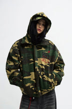 Punk Camo Scratched Hoodie