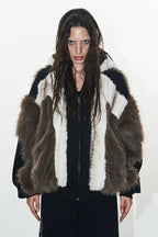 Colorblock Hooded Winter Fleece Jacket