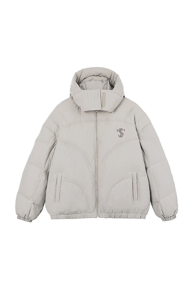 Embroidered Down Hooded Jacket