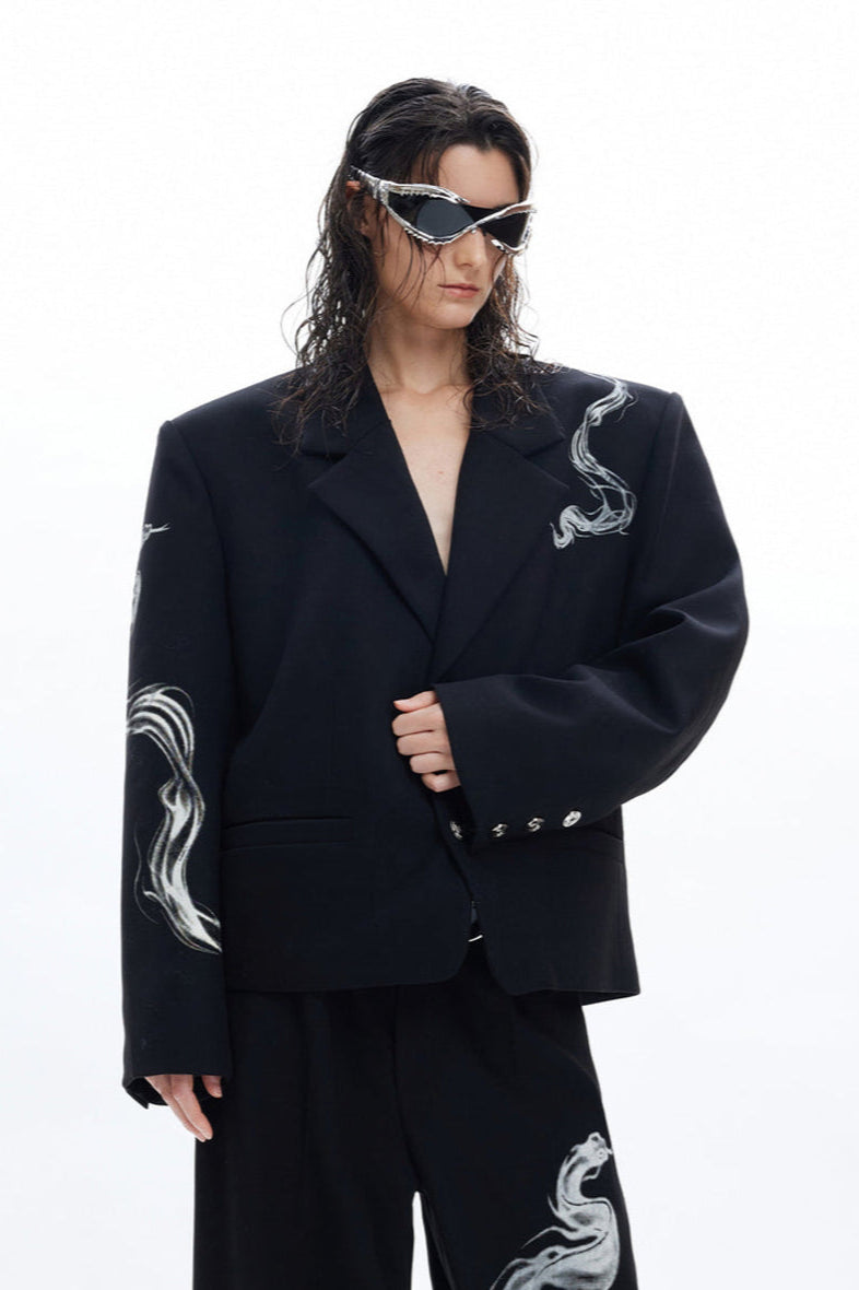 Snake Pattern Luxury Blazer