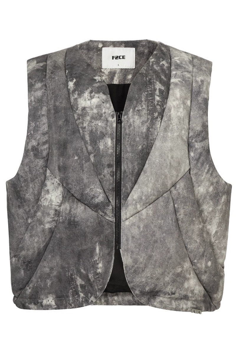 Splatter Print Utility Puffer Vest