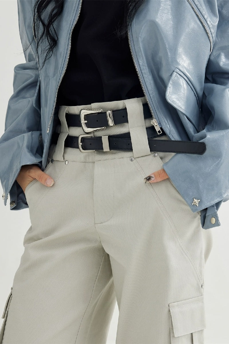 Double Waist Pocket Cargo Pants