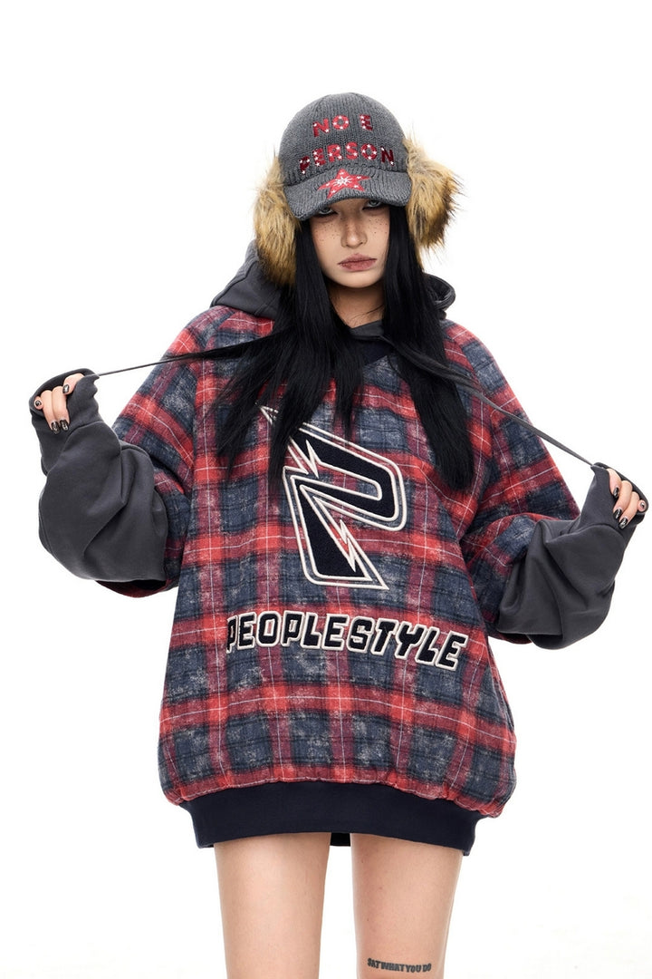 Plaid Fleece Detachable Warm Jacket