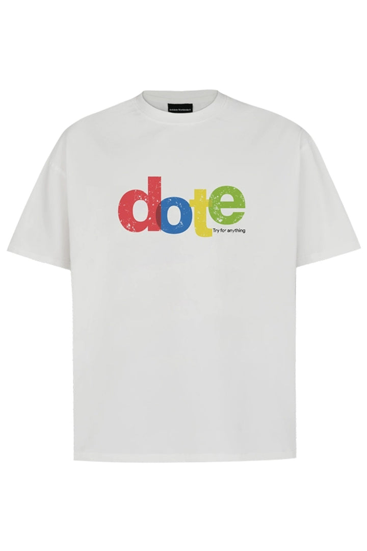 Distressed Dote Logo Print T-Shirt