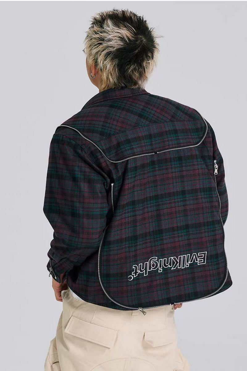 Dual-Purpose Plaid Cotton Jacket