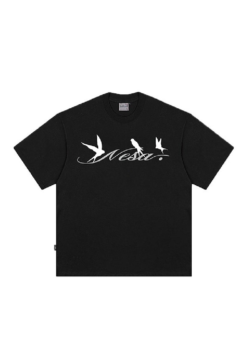 Swallow Print Graphic T-Shirt