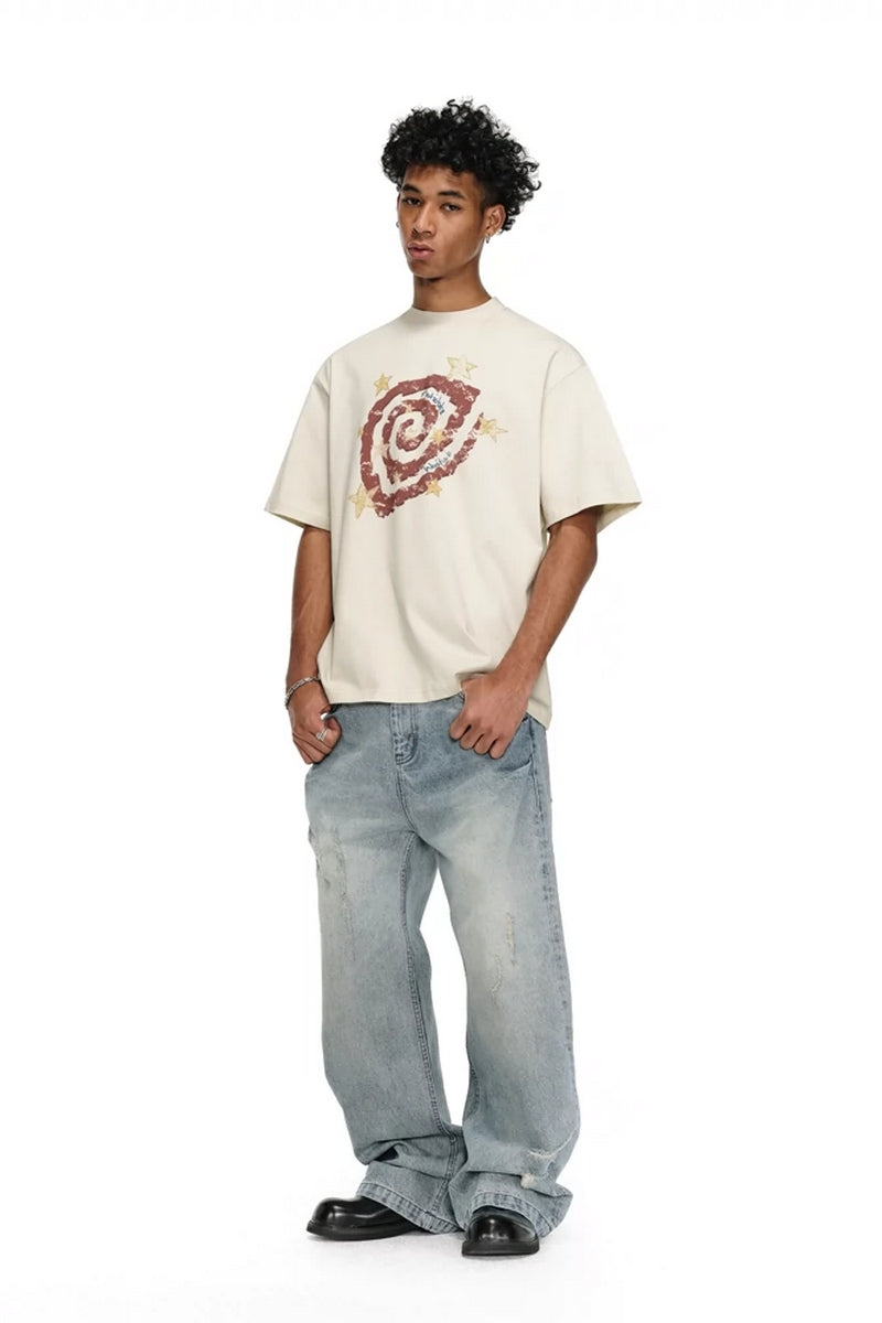 『Copping Zone』Psychedelic Swirl Star Print T-Shirt Psychedelic Swirl Star Print T-Shirt – Copping Zone