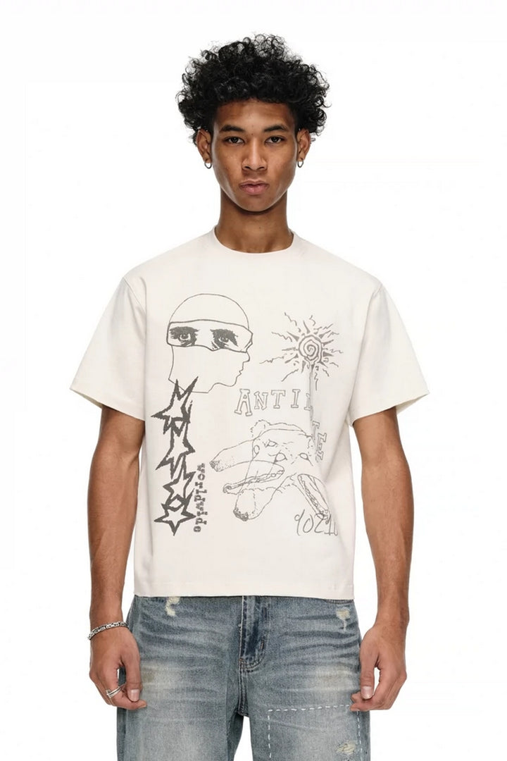 Cerberus Graffiti Print T-Shirt