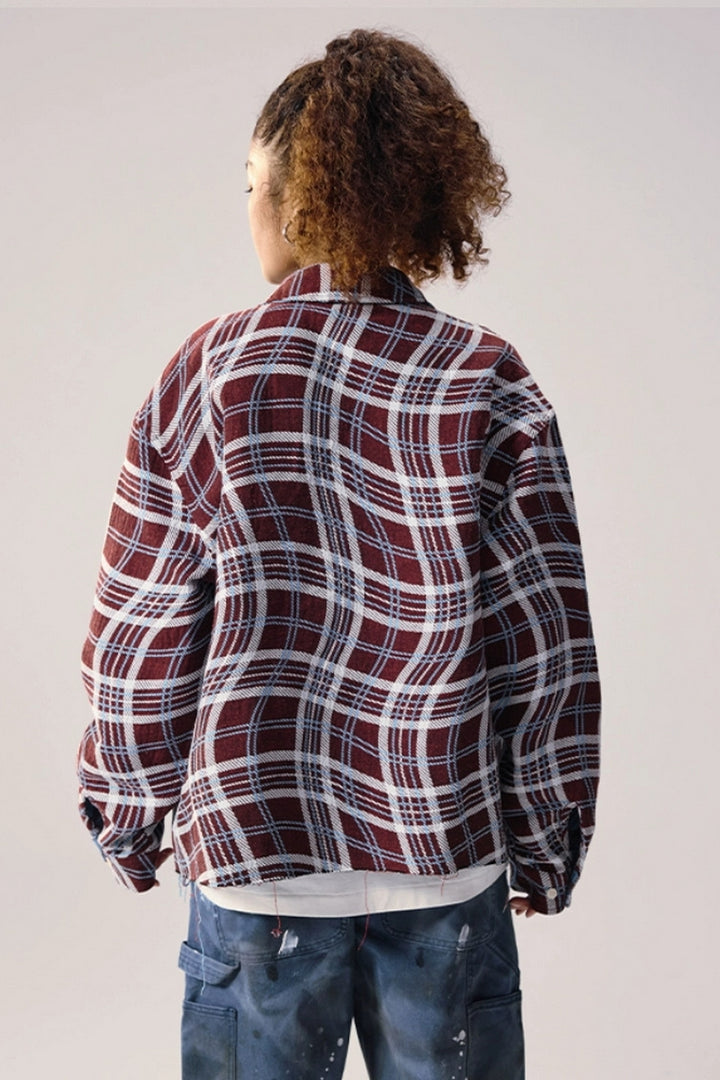 Reversible Plaid Padded Shirt Jacket