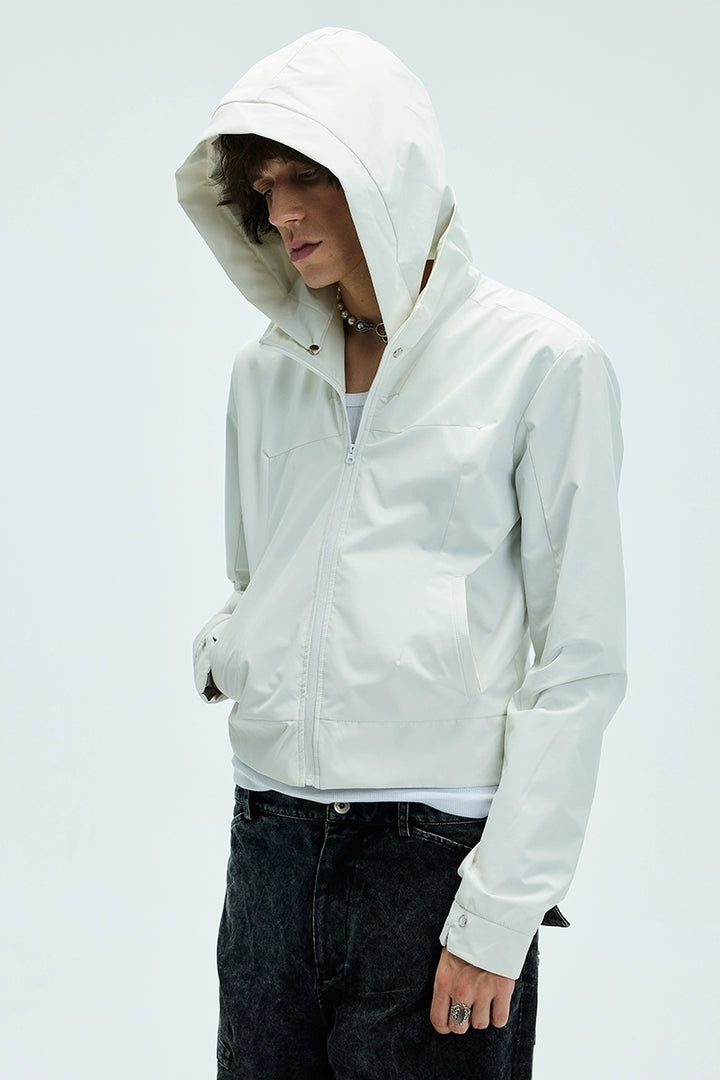 Detachable Hood Waterproof Short Trench