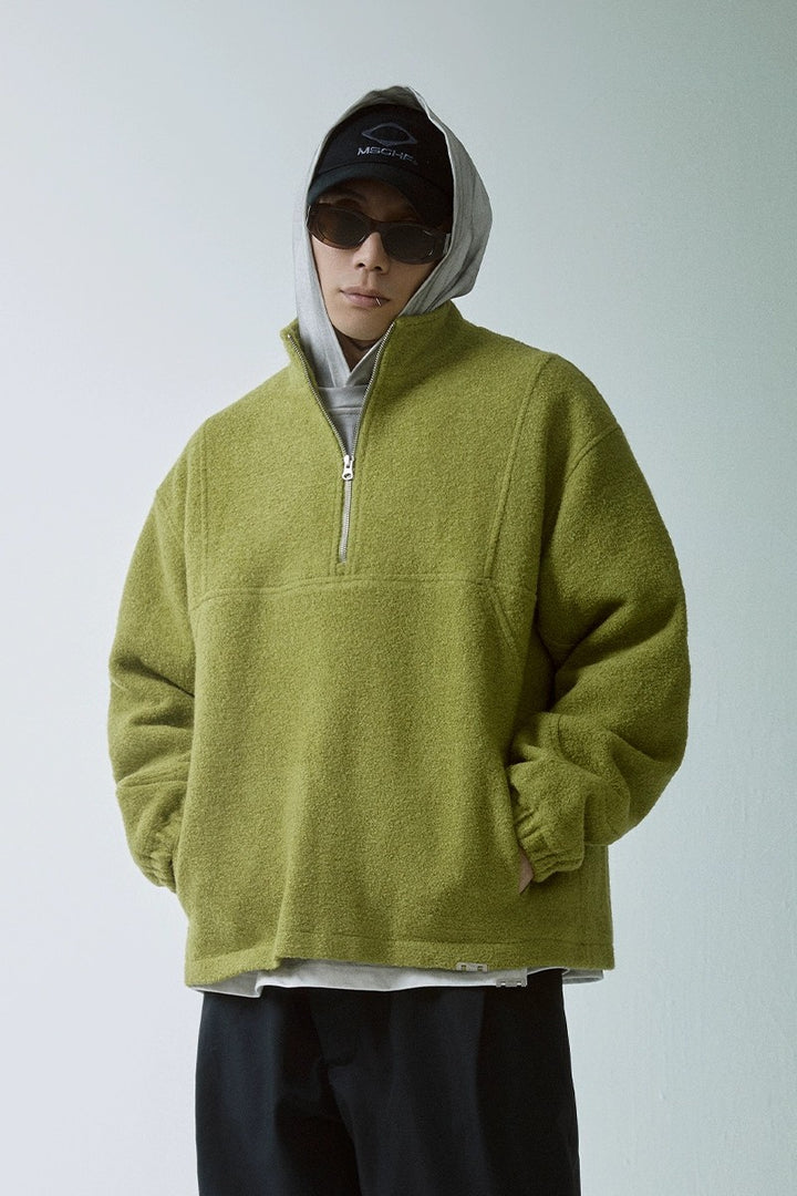 Wool Fleece Half-Zip Jacket