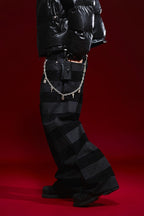 Striped Straight-Leg Jeans