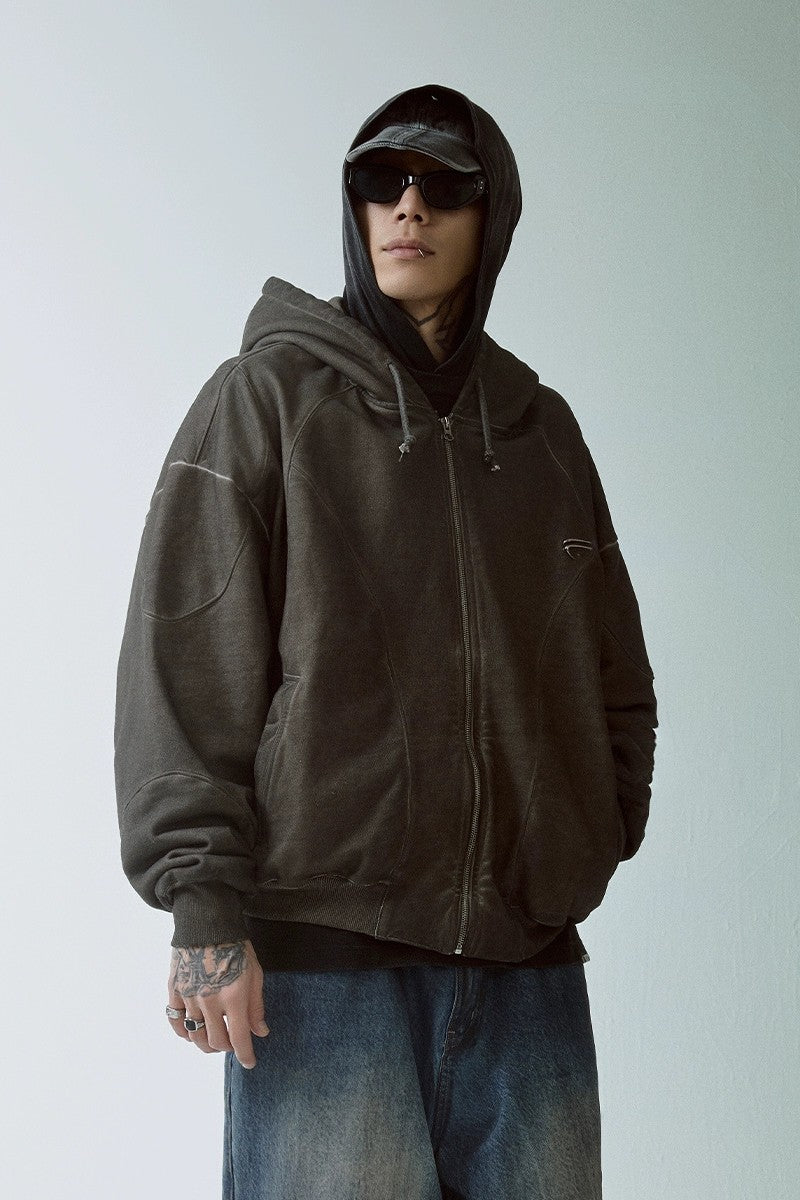 Distressed Utility Fleece Hoodie