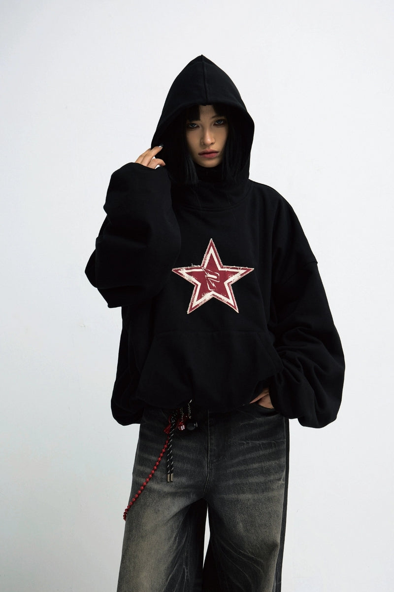 Creative Star Embroidered Hoodie
