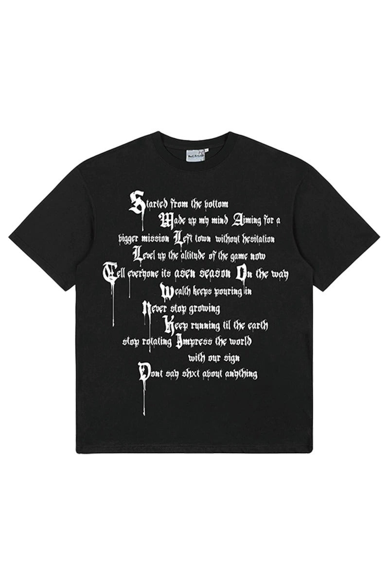 Poetry Print Hip Hop T-Shirt