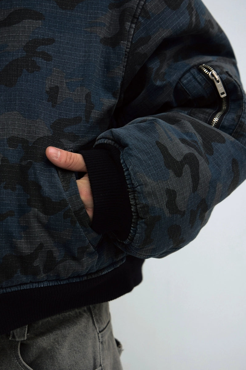 Camo Reversible Short Hooded Jacket