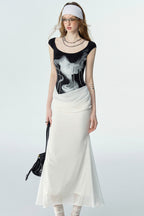 Layered Effect Print Dress