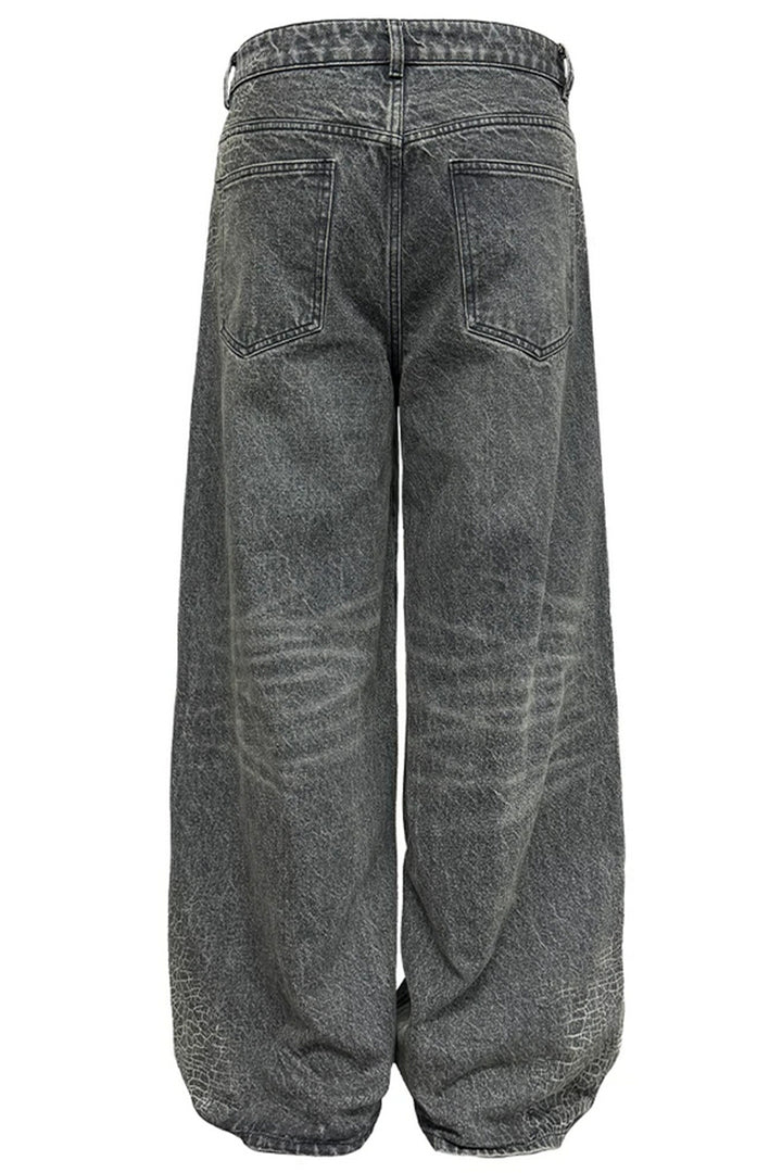 Cobweb Pattern Wide Jeans