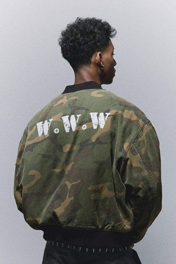 Reversible Camo Padded Bomber Jacket