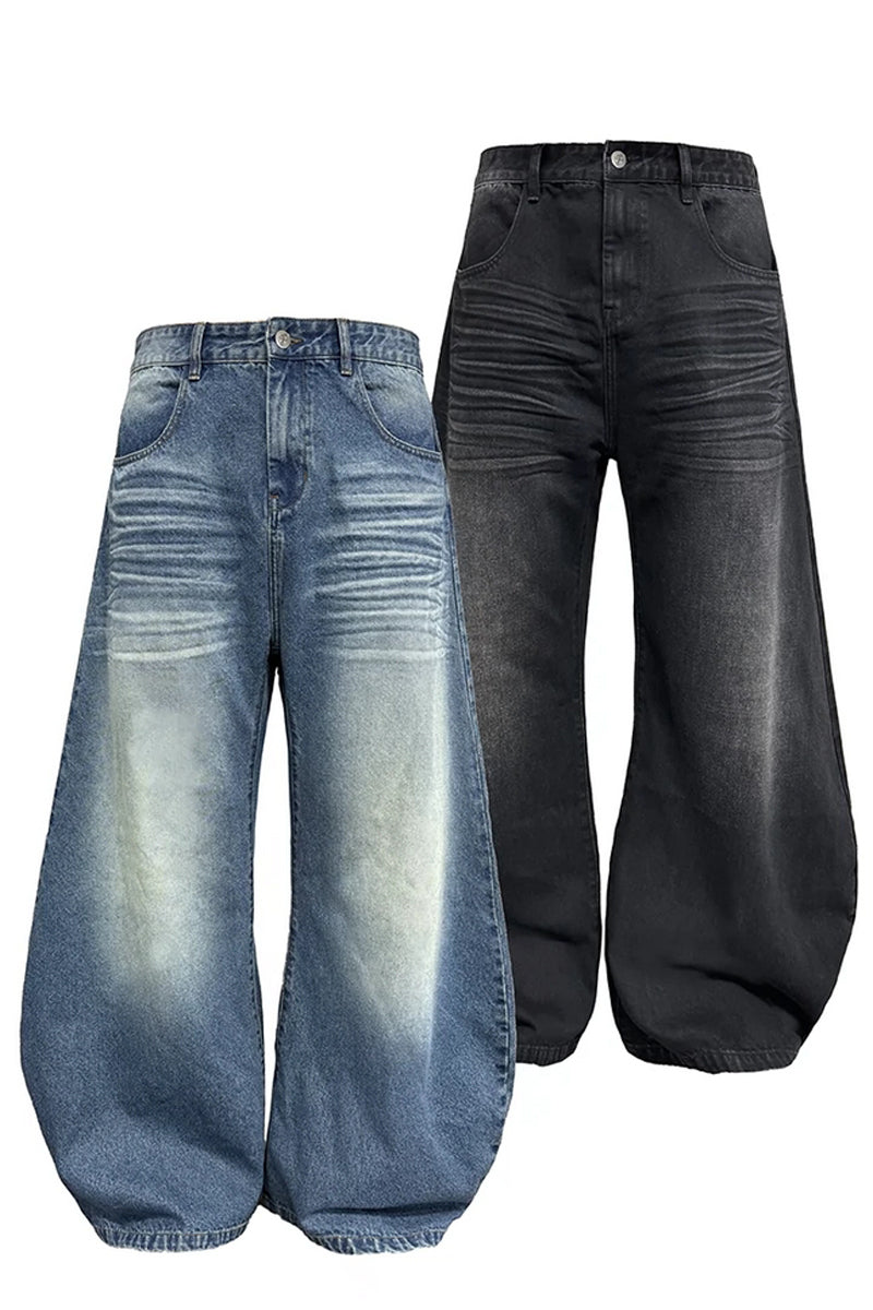 Pleated Wide Leg Jeans - JCAESAR – Copping Zone