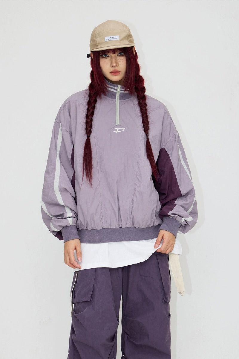 Vintage Colorblock Pullover Jacket
