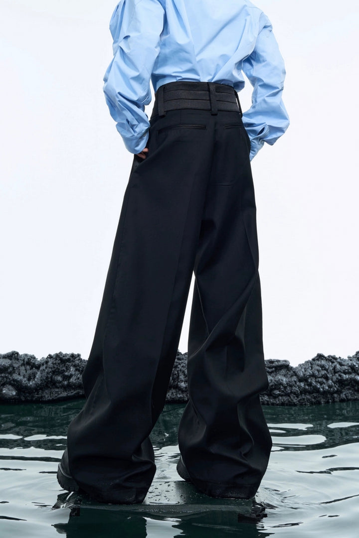 High-Waist Flared Trousers