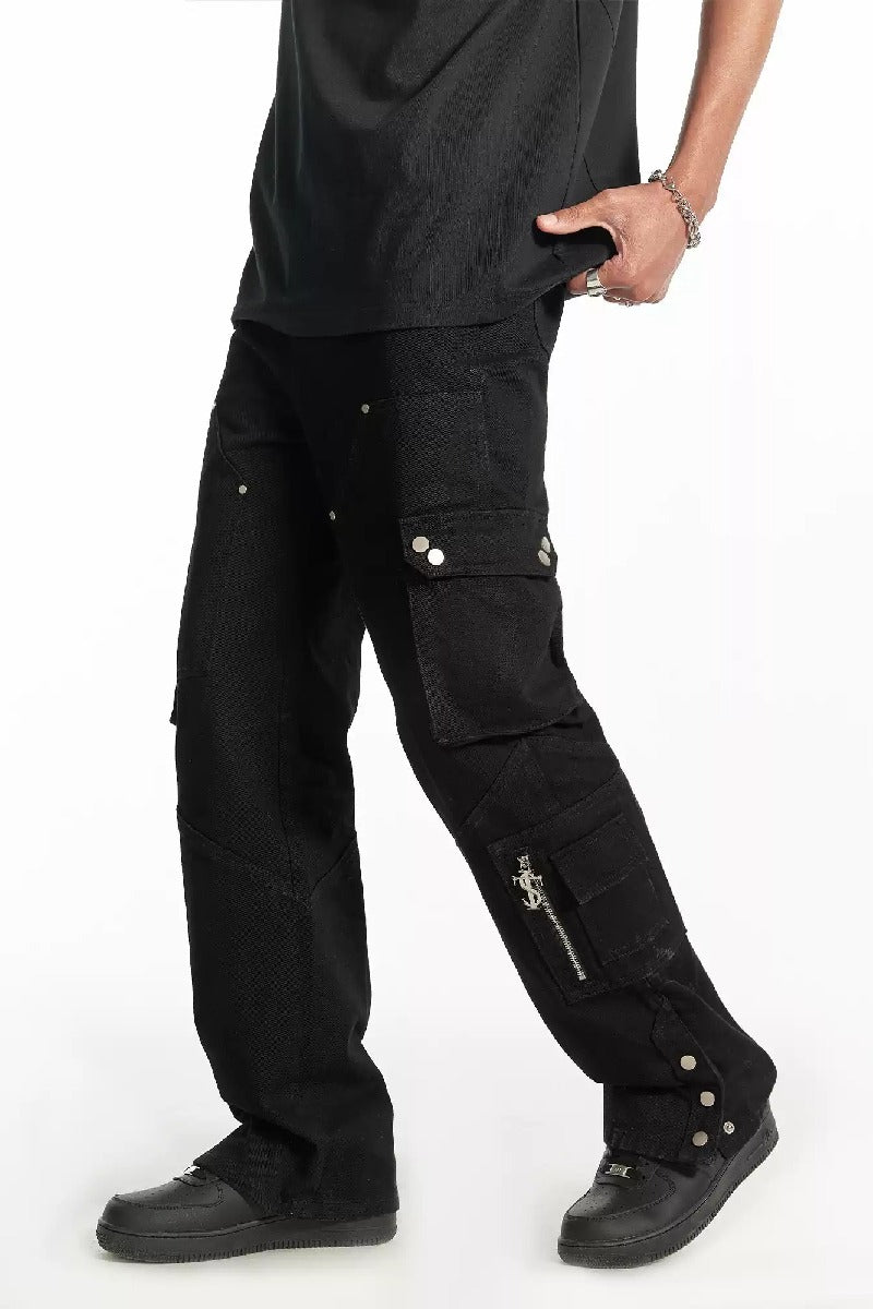 Studded Zipper Jeans