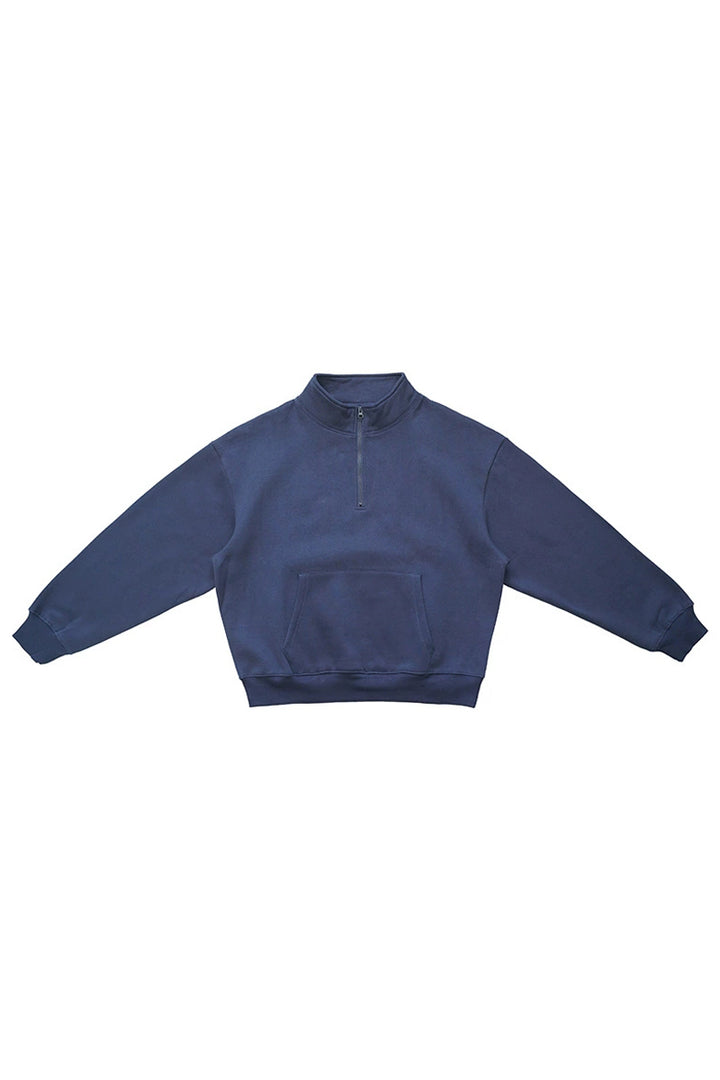 Sporty Half-Zip Fleece Hoodie