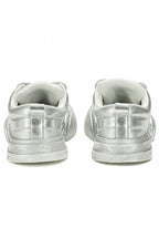 Silver Canvas Chunky Sneakers