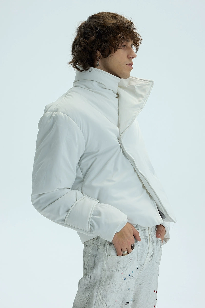 Single Button High Neck Puffer Jacket