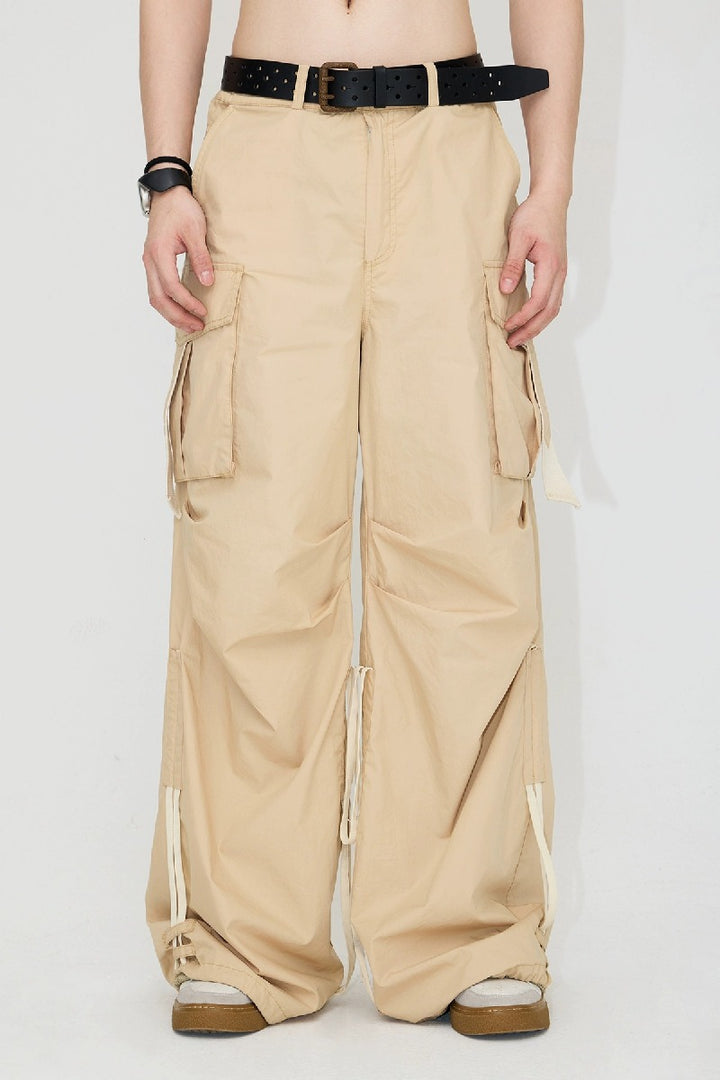 Drawstring Vintage Parachute Cargo Pants