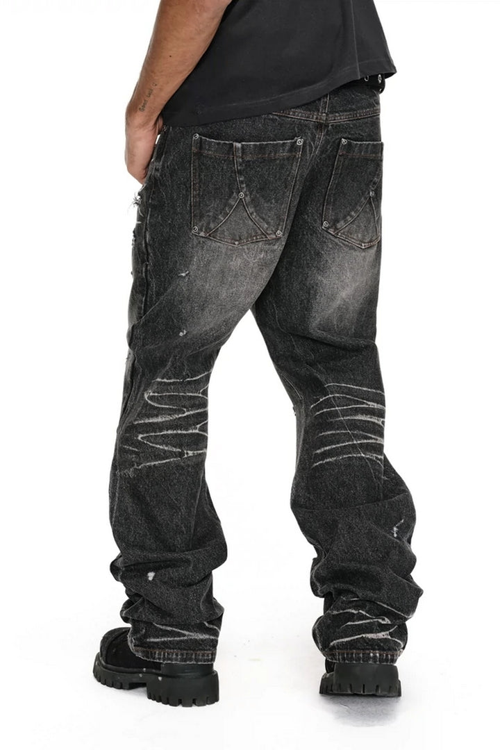 Distressed Stacked Flare Jeans