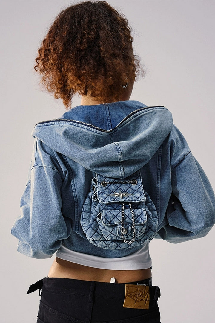 Vintage Washed Denim Purse Jacket