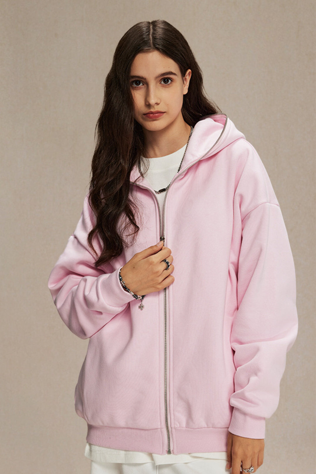 Thick Fleece Zip-Up Hoodie