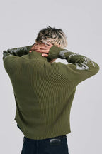 Striped Metallic Knit Cardigan Sweater