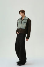 Color Block Vintage Denim Jacket