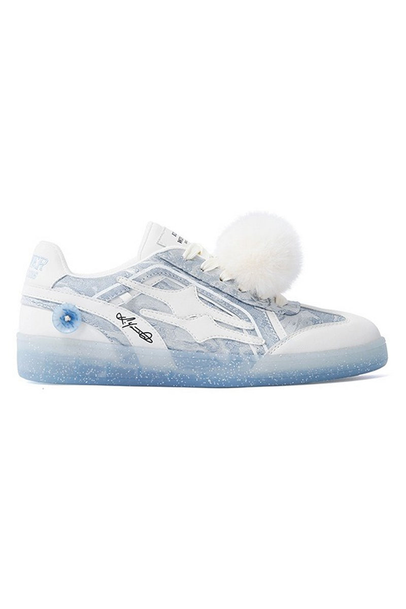 Icy Blue Unisex Retro Low Top Trainers